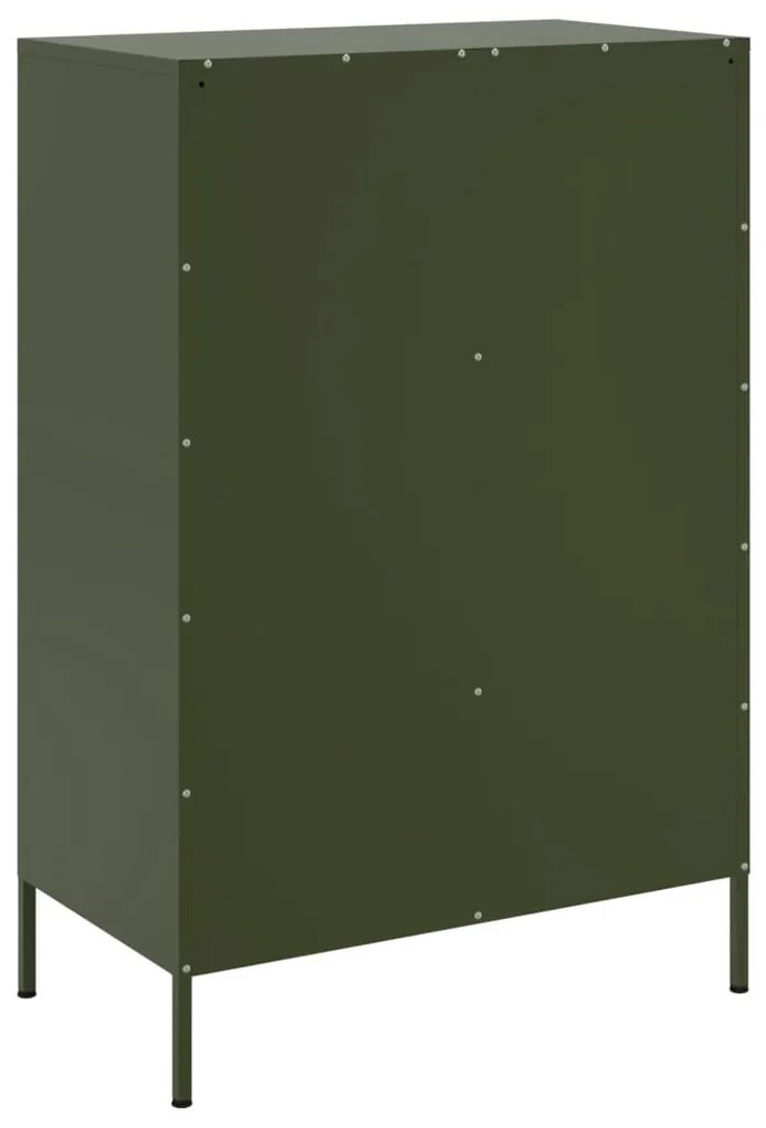 Móvel alto 68x39x101,5 cm aço laminado a frio verde-azeitona