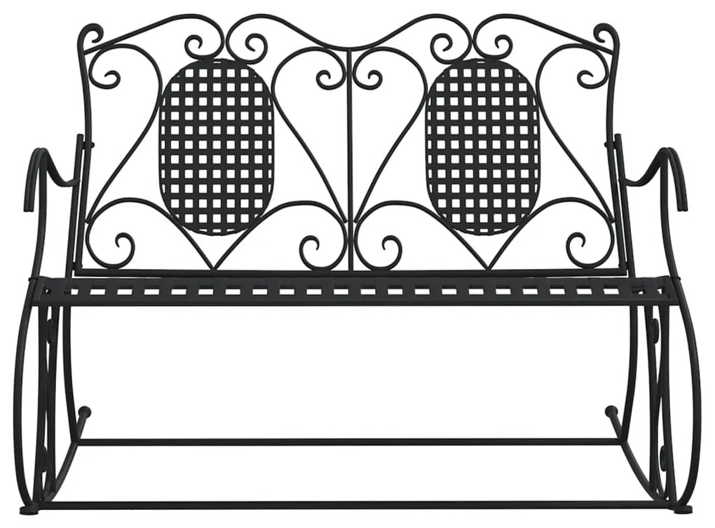 Banco de balanço de 2 lugares 113 cm aço preto