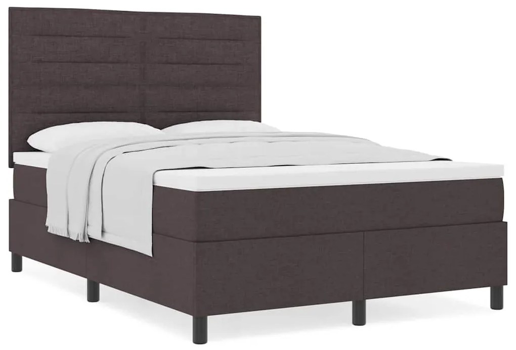 Cama Box com Colchão Cinza Escuro 140x200 cm Tecido