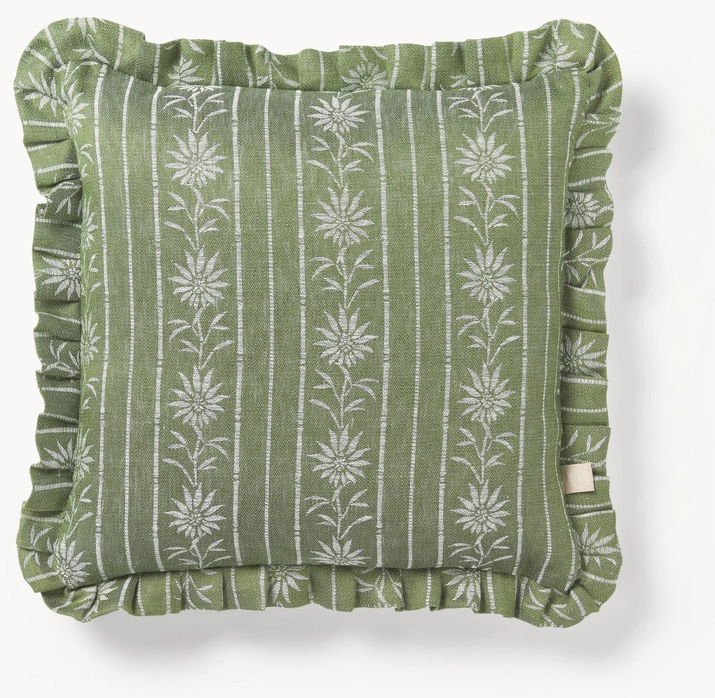 Almofada artesanal com folhos Mako