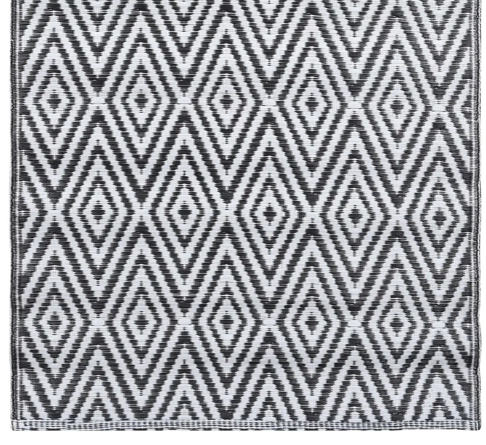 Tapete de exterior 120x180 cm ARAKIL PP branco e preto
