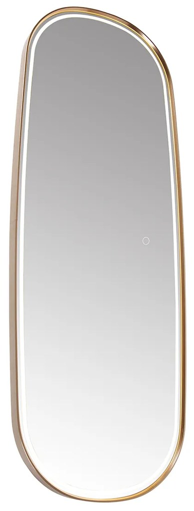 Espelho de casa de banho em ouro rosa com LED e dimmer tátil - Geraldien Moderno