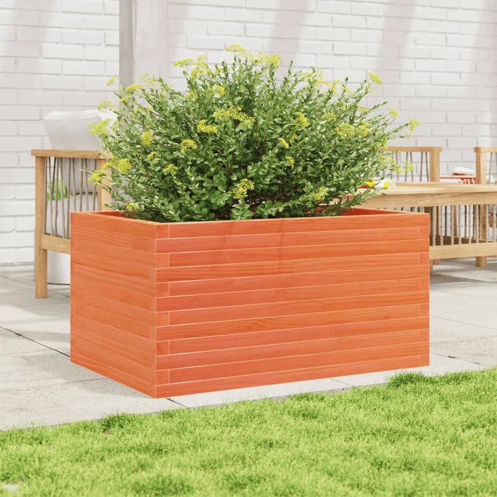 Vaso/floreira de jardim 90x60x46 cm pinho maciço castanho-mel