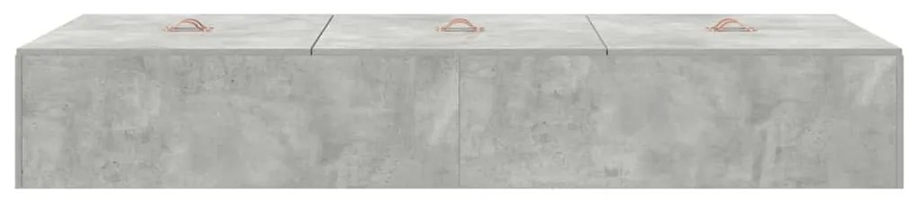 Cama de Armazenamento Cinza Concreto 90 x 190 cm