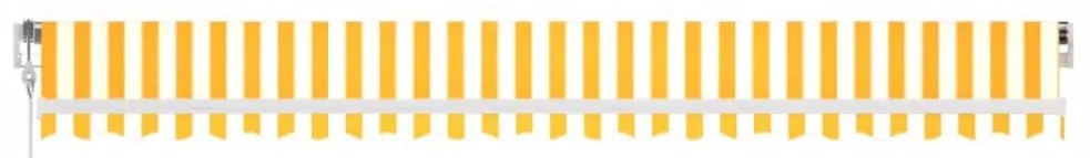 Toldo autom. LED e sensor de vento 500x350 cm amarelo/branco