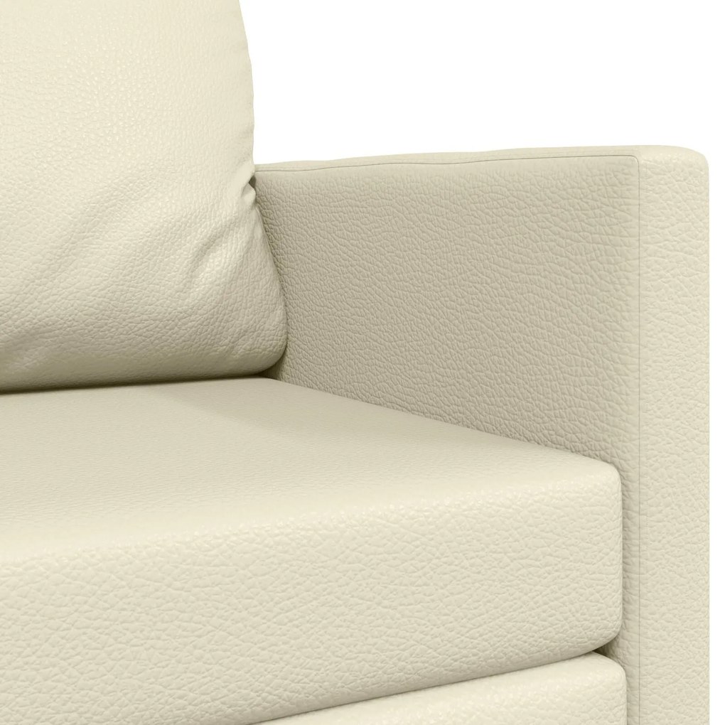 Sofá-camas 2-em-1 Creme 124x71x78 cm Couro Sintético