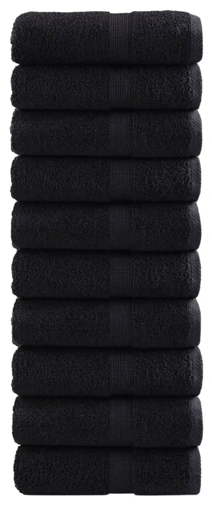 Toalhas de mãos premium SOLUND 10 pcs 30x30 cm 600 g/m2 preto