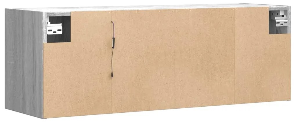 Móvel de parede p/ TV c/ luzes LED 100x31x35 cm cinzento sonoma