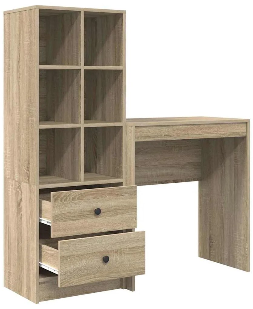 Mesa com Armazenamento Carvalho Sonoma Madeira Engenharia