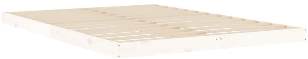 Estrutura de cama 140x200 cm madeira de pinho maciça branco