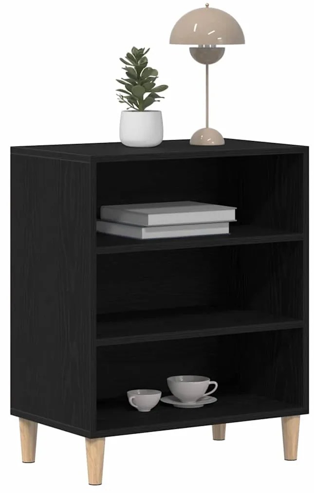 Aparador vidaXL Preto Carvalho 57x35x70 cm Madeira de Engenharia