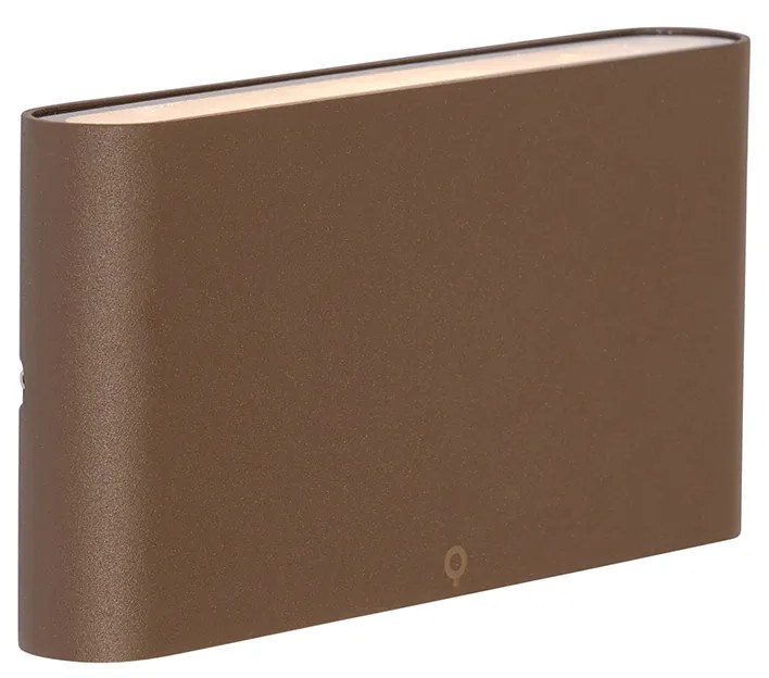 Candeeiro de parede exterior moderno castanho enferrujado 17,5 cm com LED IP65 - Batt