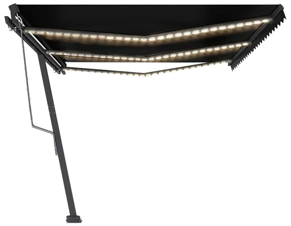 Toldo automático com LED e sensor de vento 600x300 cm antracite
