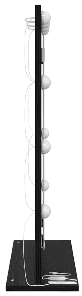 Espelho de Vaidade com Luzes LED Carvalho Preto 70x50x18 cm