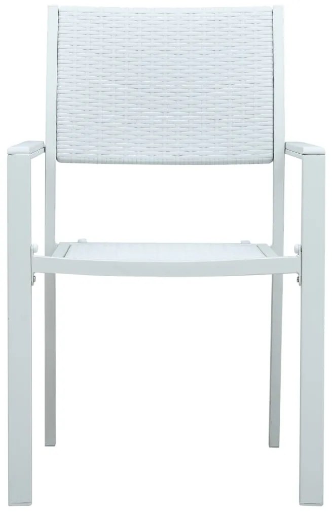 Cadeiras jardim 4 pcs plástico branco aspeto vime