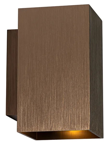 Candeeiro de parede moderno bronze escuro quadrado 2 luzes - Sandy Moderno