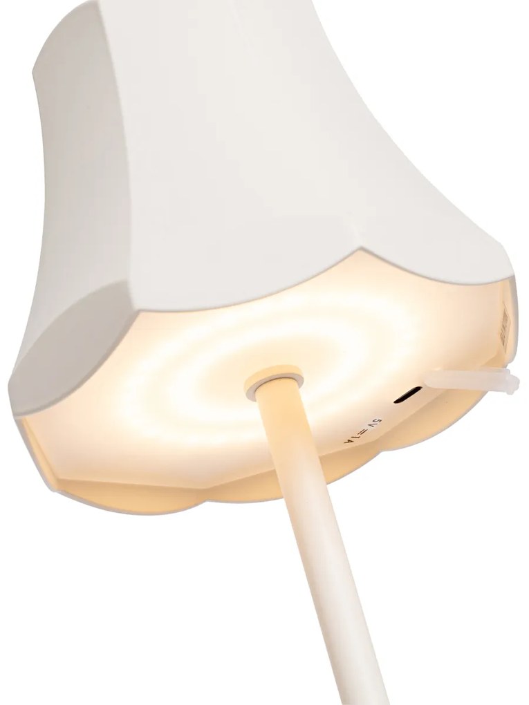 Conjunto de 2 Candeeiros de Mesa Retro Branco-Queimado Recarregáveis IP44 - Granny