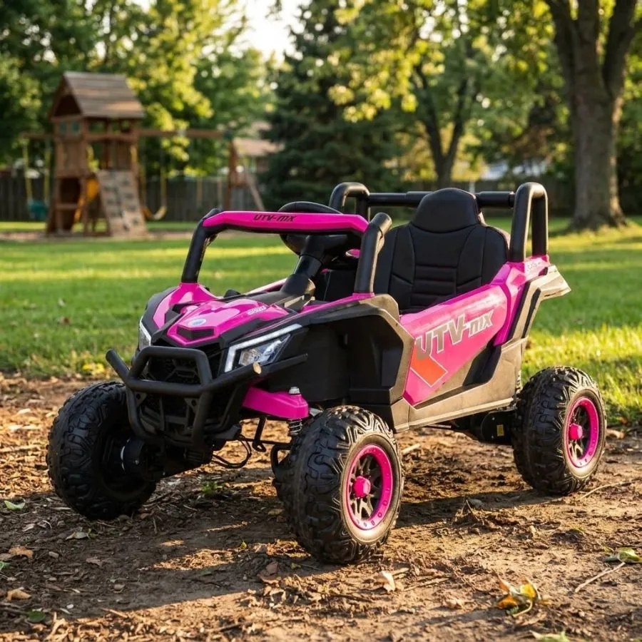 Buggy elétrico para Crianças 12V 4x4 Madman UTV-MX Rodas de espuma EVA Rosa