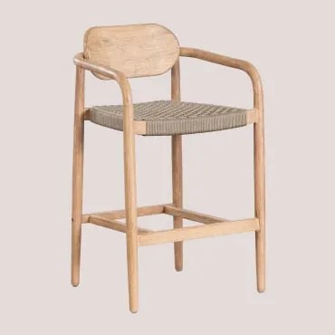 Banqueta Alta 65 Cm Em Madeira Naele Castanho Trigo - Sklum