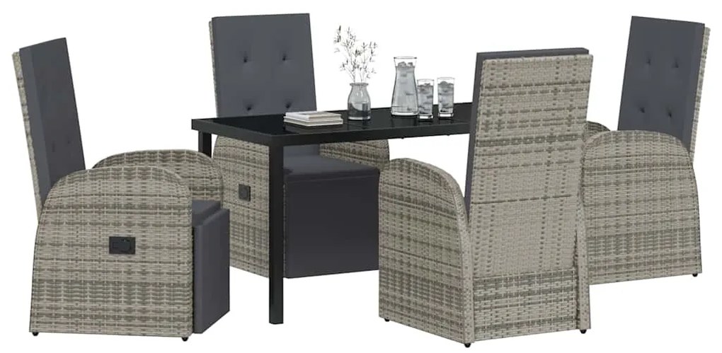 Conjunto de Jantar para Jardim 5 pcs Cinzento 140 x 70 x 73 cm