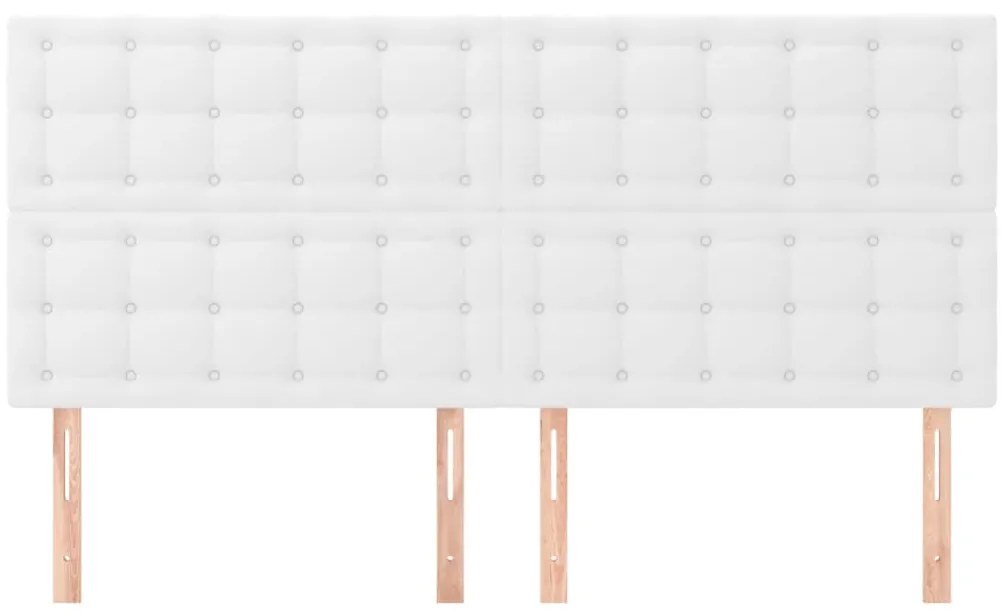 Cabeceira de cama 4 pcs couro artificial 100x5x78/88 cm branco