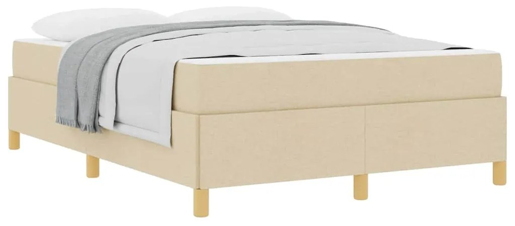 Cama Box Outros Creme e Branco 160 x 200 cm tecido