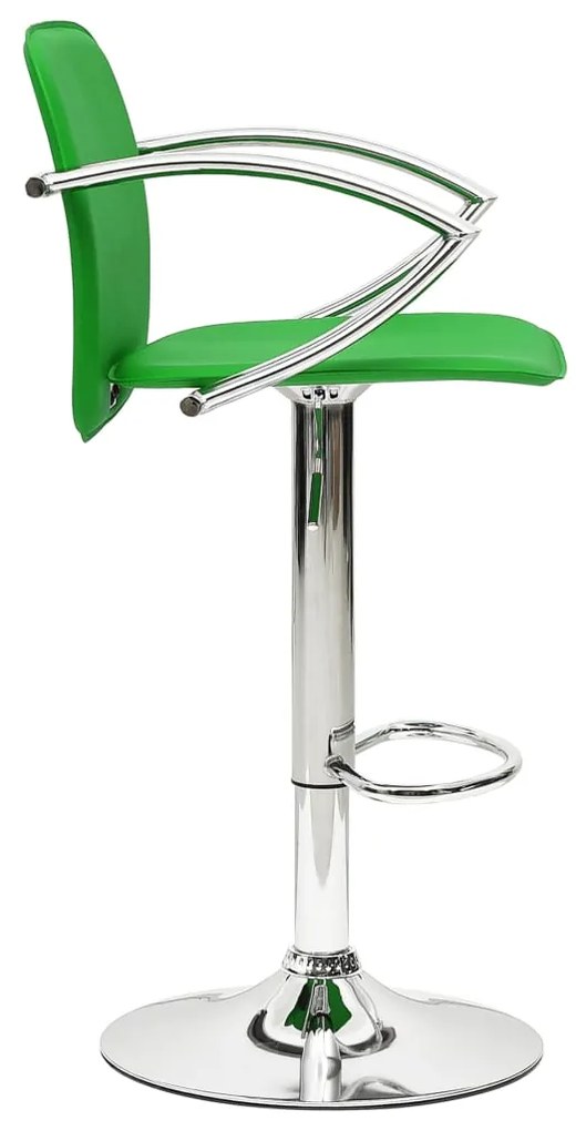 Bancos de bar 2 pcs couro artificial verde