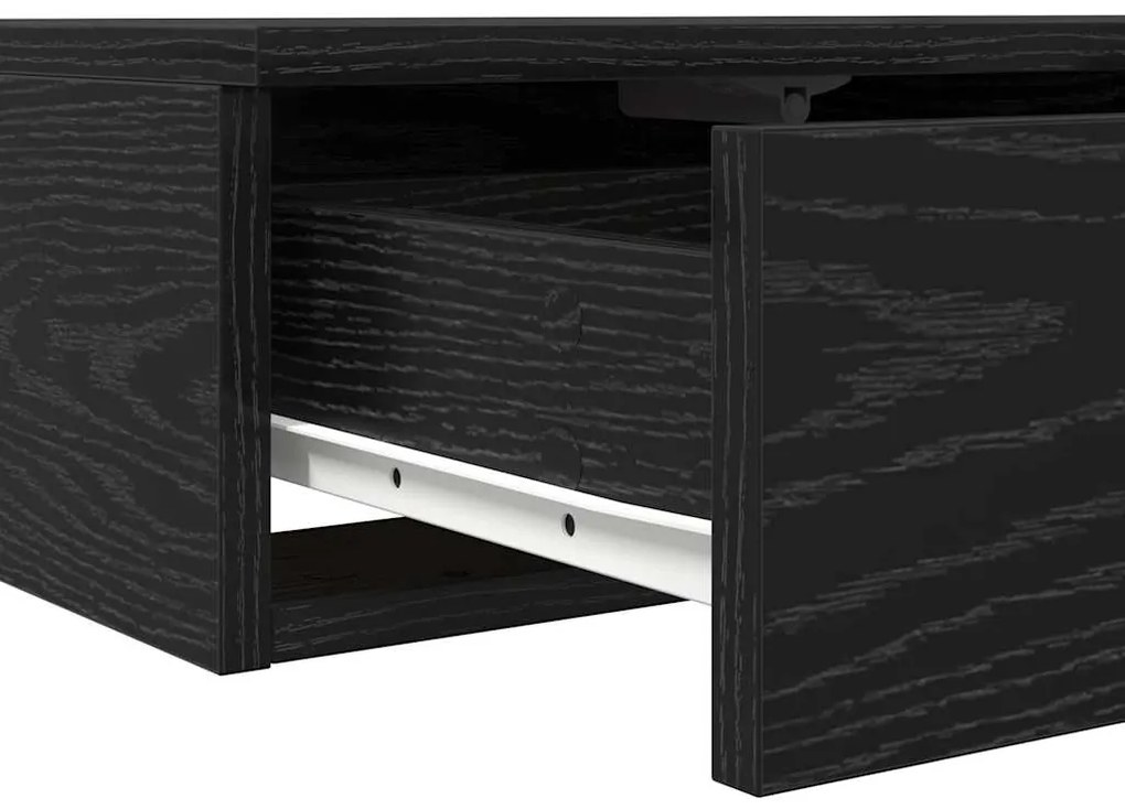 Gavetas pretas para cama VidaXL 140x36,5x16,5 cm em madeira de engenha