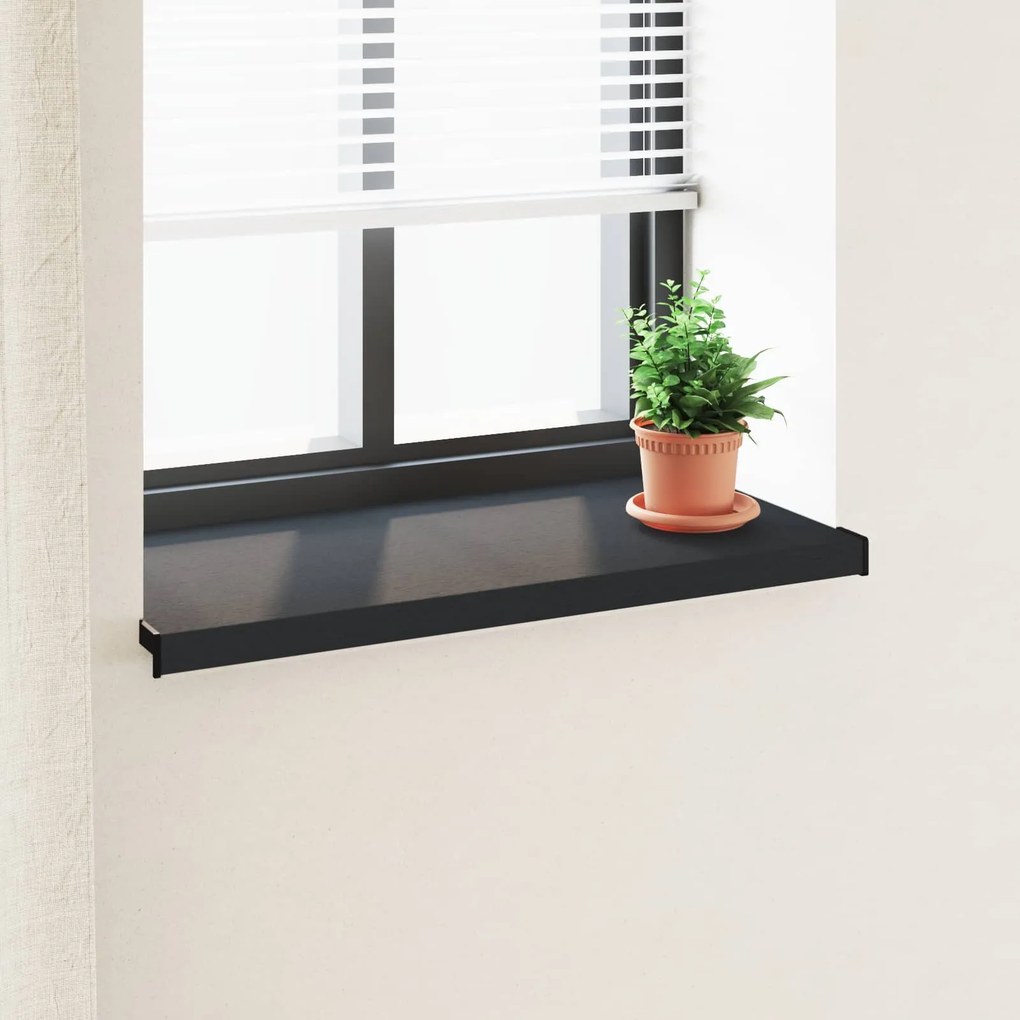 vidaXL Soleira de Janela Antracite com Veio de Madeira PVC