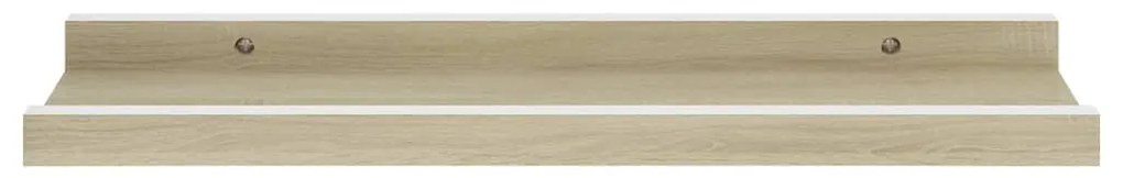 Prateleiras de parede 4 pcs 40x9x3 cm branco e carvalho sonoma