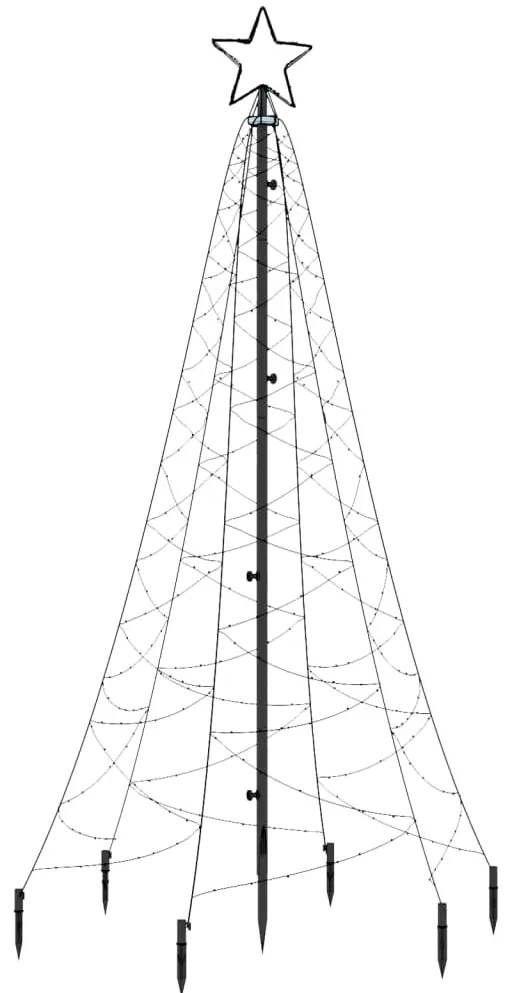 Árvore de Natal com espigão 200 luzes LED 180 cm azul