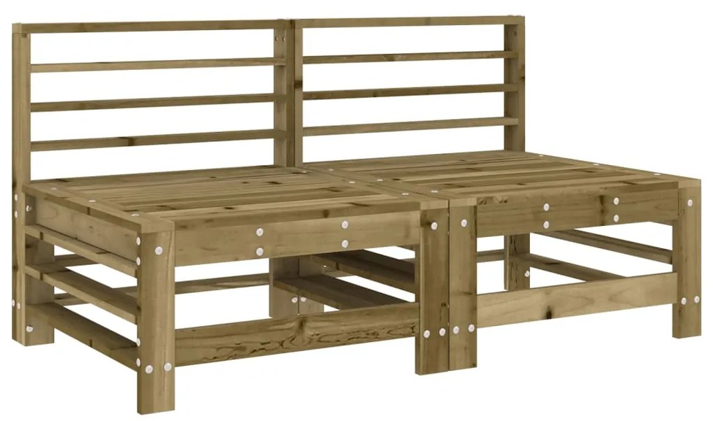 Sofás de centro com almofadões 2 pcs pinho impregnado
