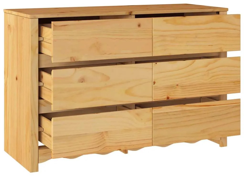 Cômoda vidaXL "DRAMMEN" 111x43x73,5 cm Madeira Sólida Pinheiro