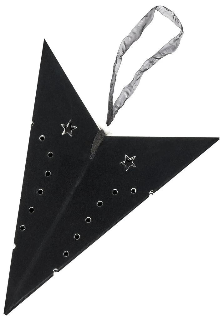 Conjunto de 2 estrelas de papel com LED em veludo preto 60 cm MOTTI Beliani