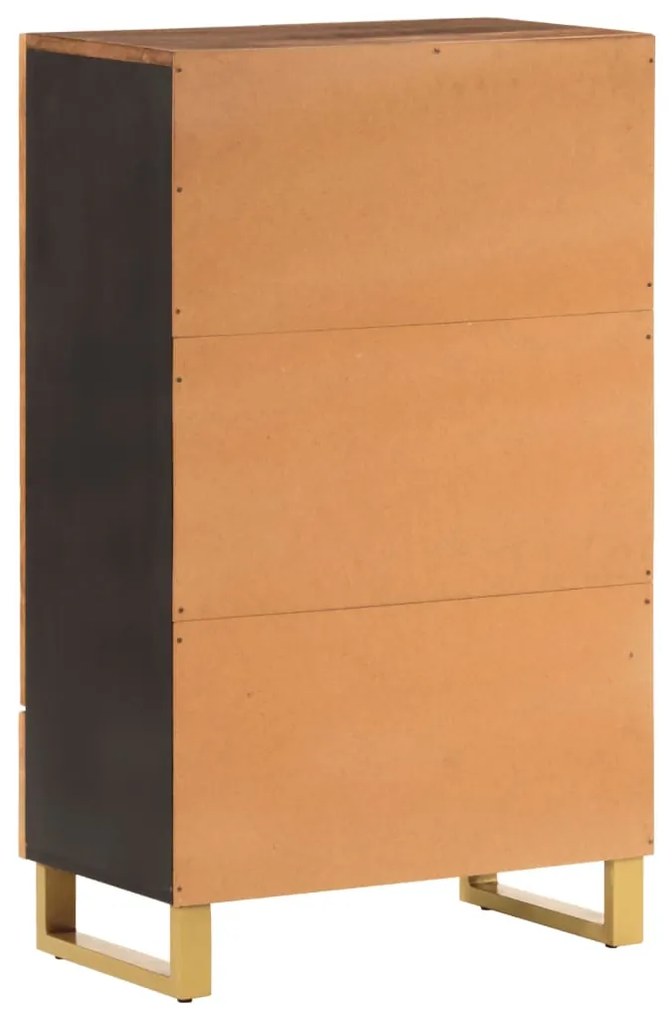 Aparador alto 60x33,5x100 cm mangueira maciça castanho e preto