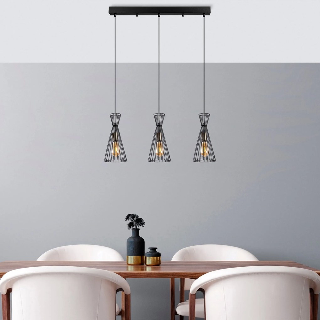 Chandelier Teltom – Preto Antigo – 68 x 15 x 125 cm