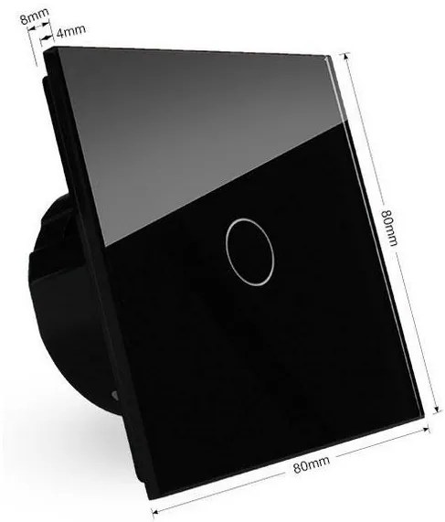 Interruptor interruptor tátil 1 botão com temporizador, Painel preto vidro temperado