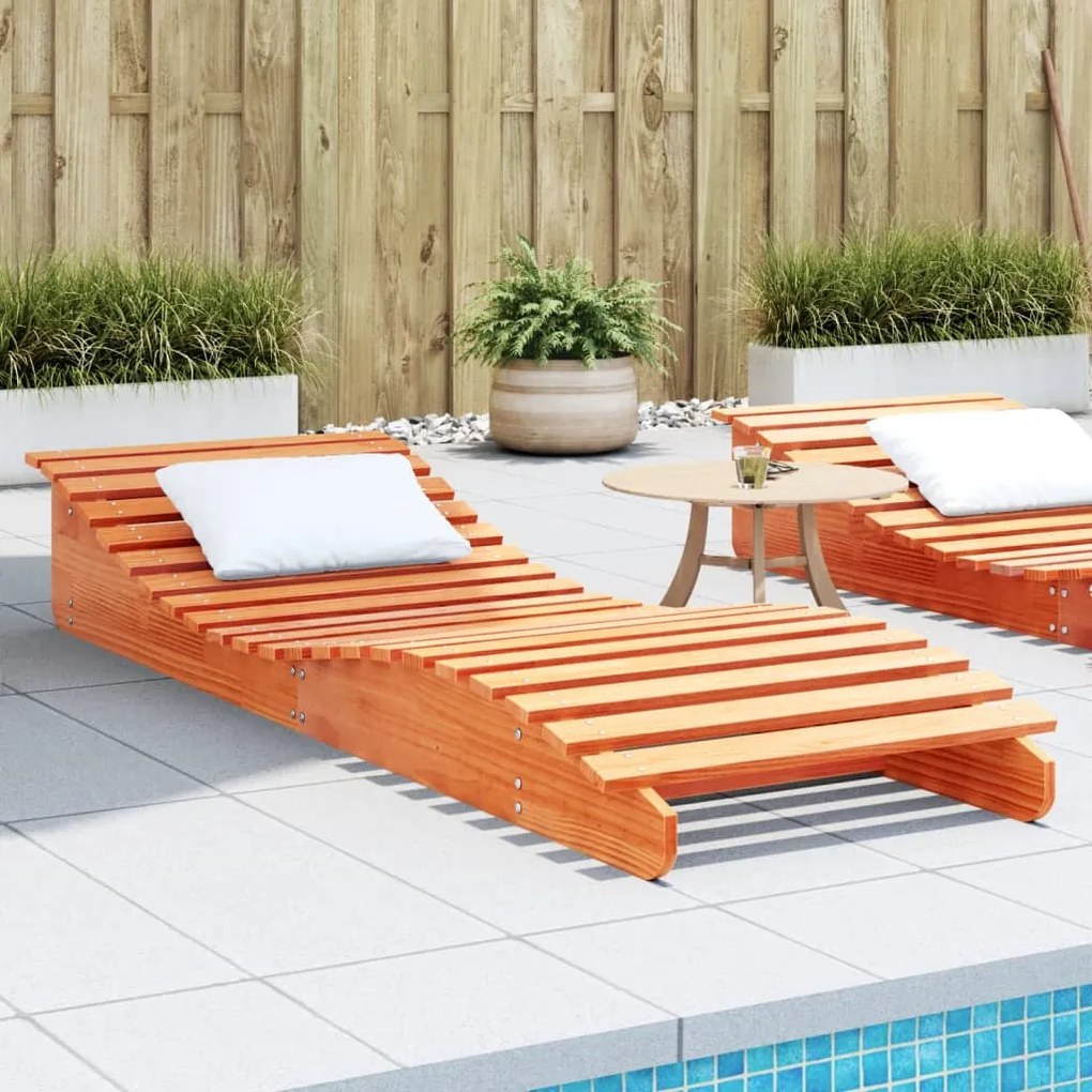 vidaXL Espreguiçadeira 205x70x31,5 cm pinho maciço castanho-mel