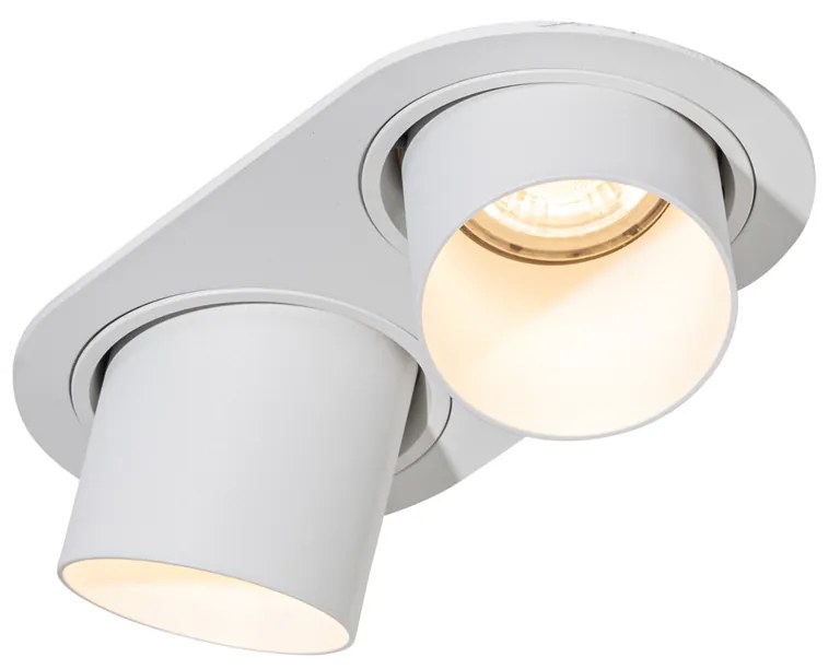 Foco embutido arredondado branco GU10 50mm 2-luzes - Installa Moderno