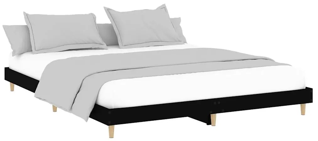 Estrutura de cama 120x200 cm derivados de madeira preto