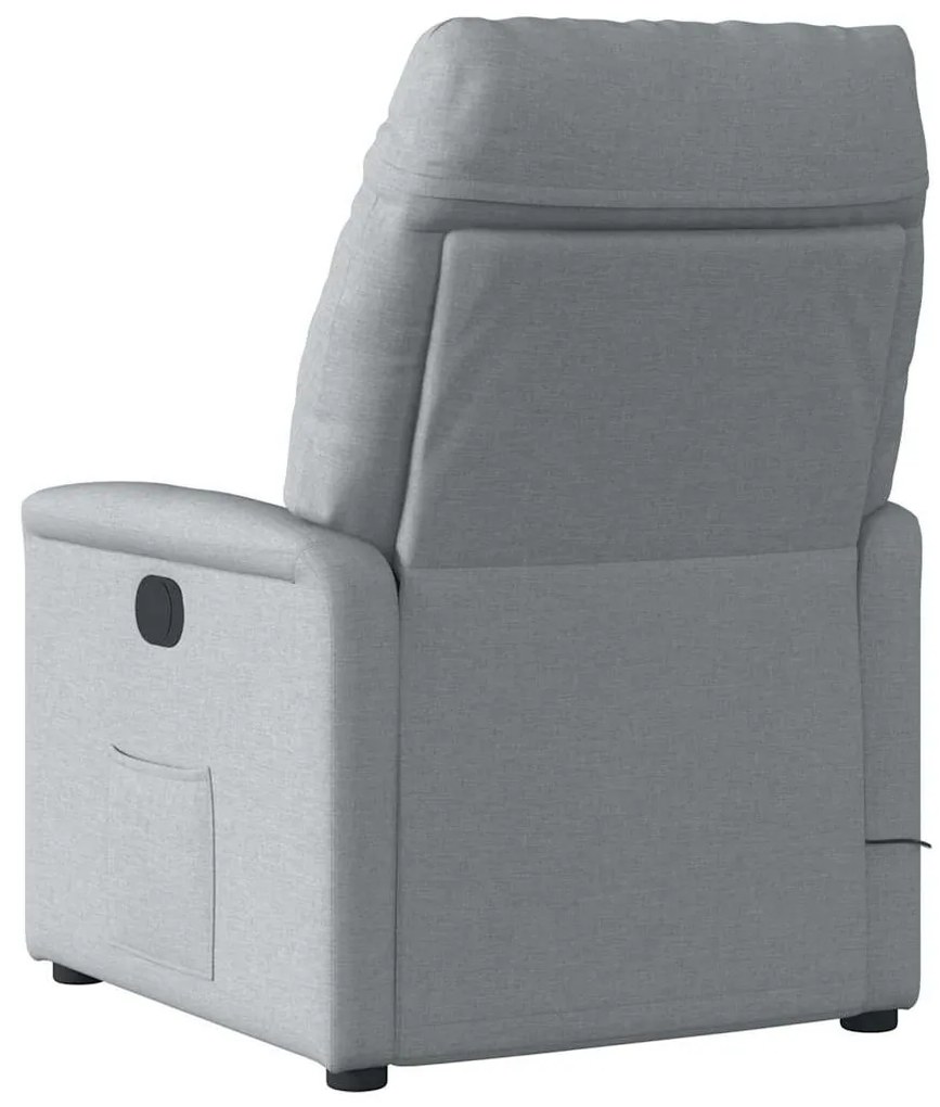 Poltrona de massagens reclinável tecido cinzento-claro