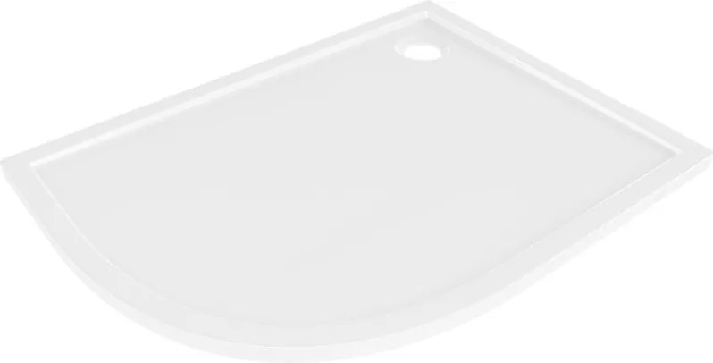 Mexen Flow base de duche semicircular assimétrica slim direita 100 x 80 cm, branco brilhante - 46Q108010R