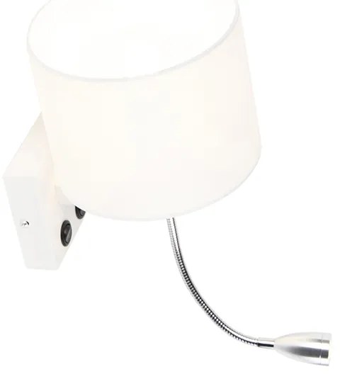 Candeeiro de parede moderno branco com cúpula branca - Brescia Moderno