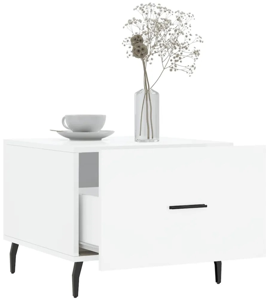 Mesas de centro 2 pcs 50x50x40 cm branco brilhante