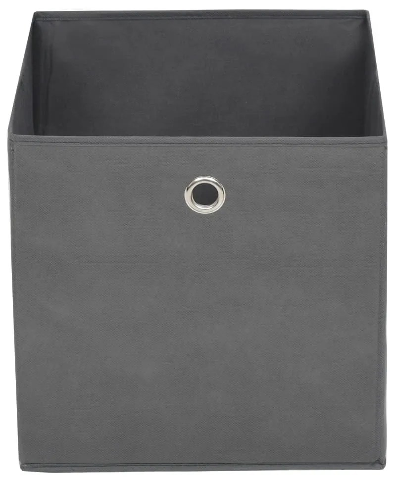 Caixas arrumação 10 pcs 28x28x28 cm tecido-não-tecido cinza