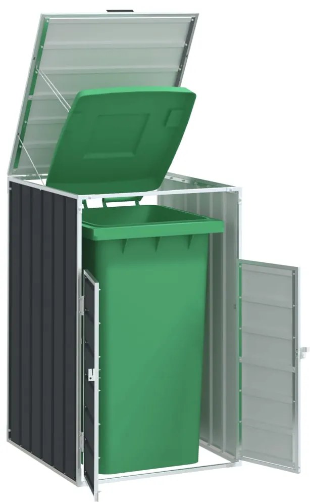 vidaXL Abrigo para caixote do lixo 72x81x115 cm aço antracite