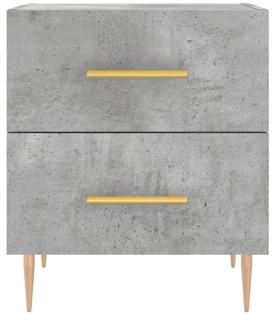 Mesas de cabeceira 2pcs derivados de madeira cinza cimento