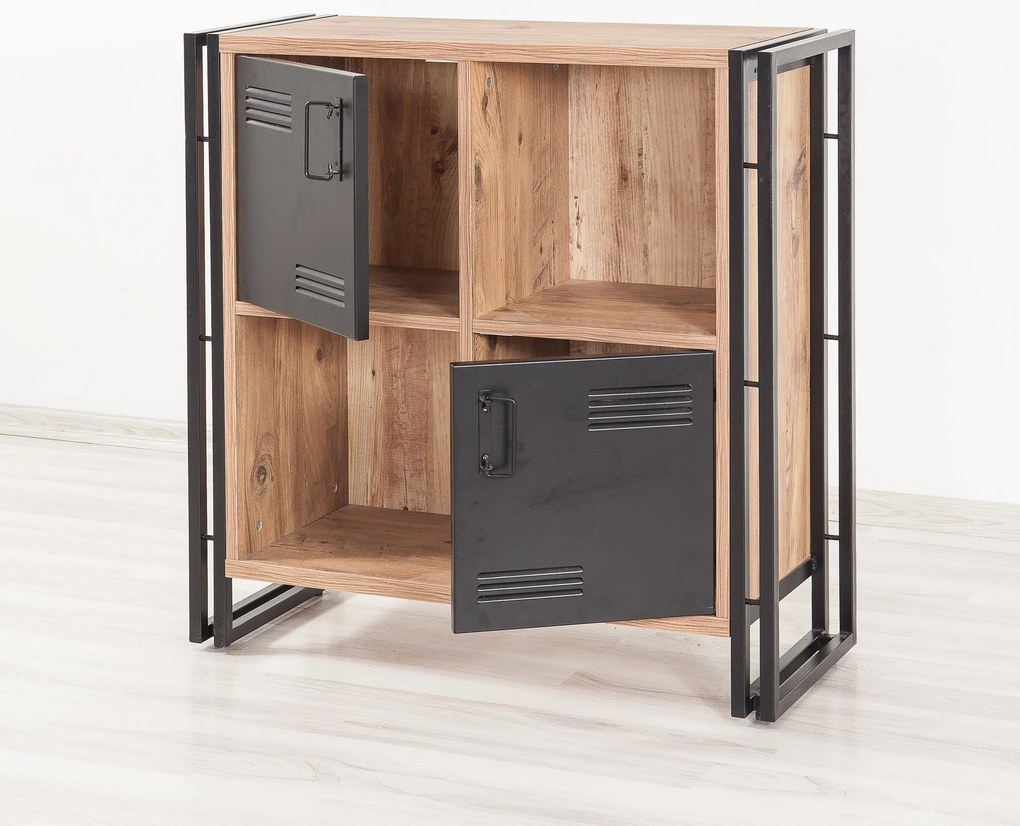 Estante Cosmo – Pinho Atlântico Preto – 89x89x35 cm