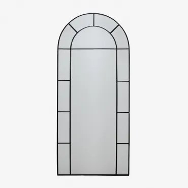 Espelho De Parede Metálico Efeito Janela Diana 80x180 Cm Preto - Sklum