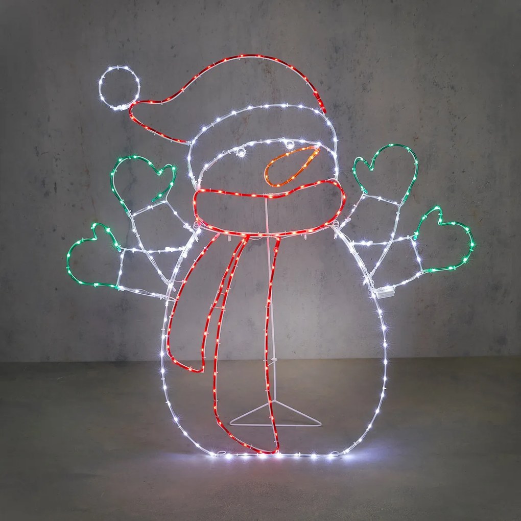 Candeeiro de pé de Natal Boneco de Neve 116cm incl. LED com Temporizador IP44 - Pax